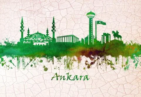 Ankara Turkey Skyline Stock Illustration