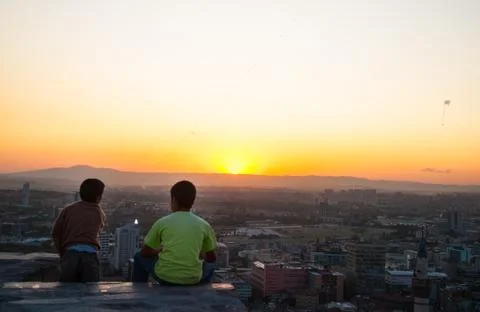 Ankara Turkey at sunset Stock Photos