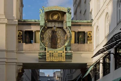 The anker clock at vienna Stock Photos