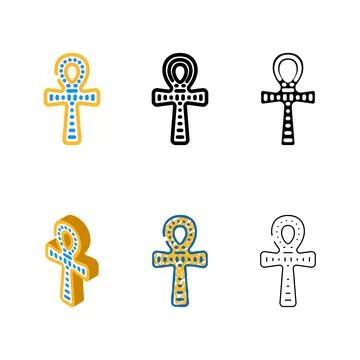 Ankh decoration color icon vector variations Stock Illustration