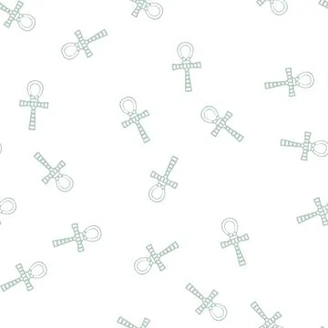 Ankh decoration glyph vector seamless pattern Stock Illustration