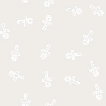 Ankh decoration line vector seamless pattern Stock Illustration