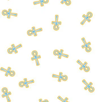 Ankh decoration vector seamless pattern 스톡 일러스트