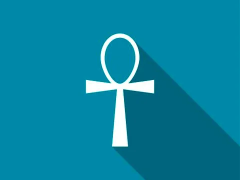 Ankh with a long shadow. Vector illustration. Illustrazione stock