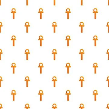 Ankh pattern symbolizing life and immortality on white background Stock Illustration