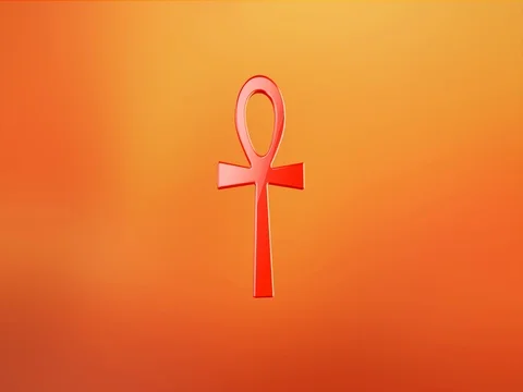 Ankh Red 3d Icon Stock Footage 73354157
