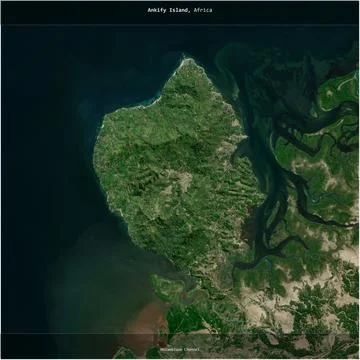 Ankify Island, Madagascar, cropped to square. Satellite, May 29, 2024 Stock Illustration
