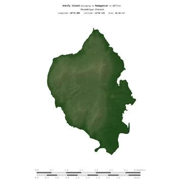 Ankify Island. Madagascar. Shape on white. Physical Stock Illustration