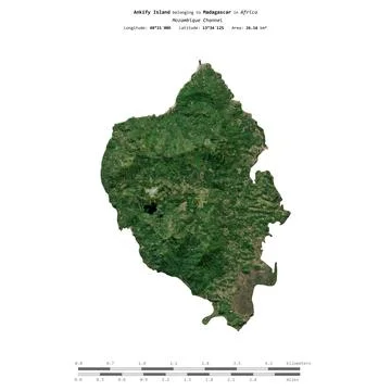 Ankify Island. Madagascar. Shape on white. Satellite, January 30, 2024 Stock Illustration