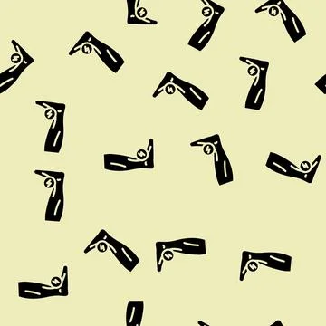 Ankle pain body ache glyph vector seamless pattern Illustrazione stock