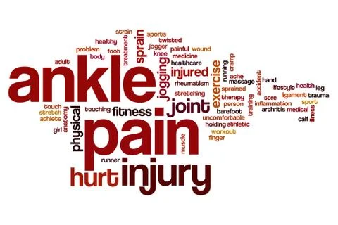 Ankle pain word cloud Stock Illustration