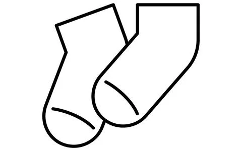 Ankle socks, Simple black and white line drawing icon of clothing Illustrazione stock