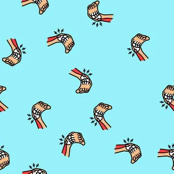 Ankle sprain during workout vector seamless pattern Stock Illustration