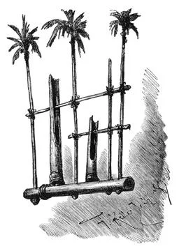 Anklung, Musical Instrument, West Java, Indonesia.History and Culture of Asia Stock Illustration