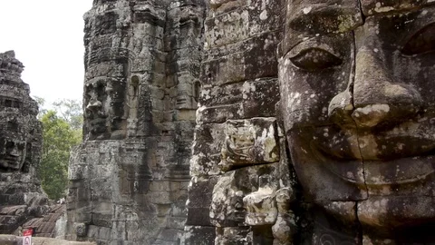 Ankor Wat Slider Tracking Shot of Banyan Head 動画素材 81006636