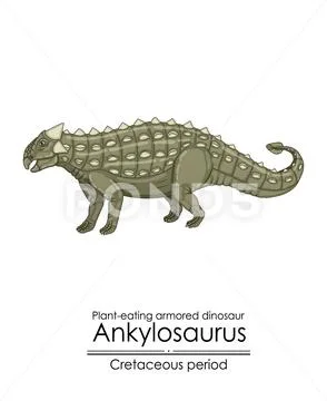 Ankylosaurus, a Cretaceous period plant-eating armored dinosaur ...