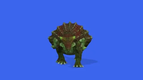 Ankylosaurus Dinosaur Isolated Blue Screen Animation Walking Front Side Stock Footage 320353401