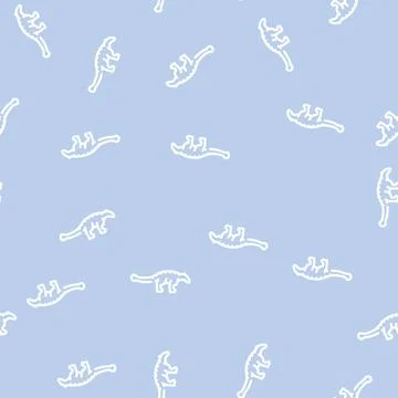 Ankylosaurus dinosaur line vector seamless pattern sign Stock Illustration