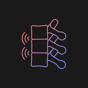 Ankylosing spondylitis gradient vector icon for dark theme Stock Illustration