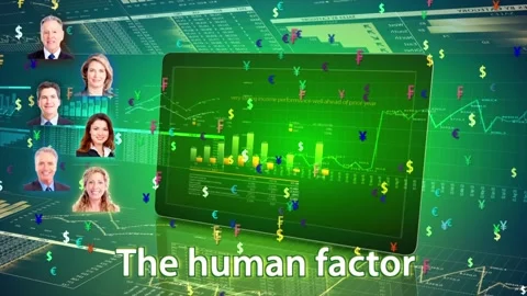 Anmated The Human Factor Intro with moving numbers and symbols Video stock 347156436