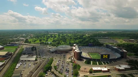 Ann Arbor Aerial Video stock 52590776