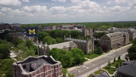 Ann Arbor, MI - May 27, 2022: University of Michigan college campus Stock Footage 196739183