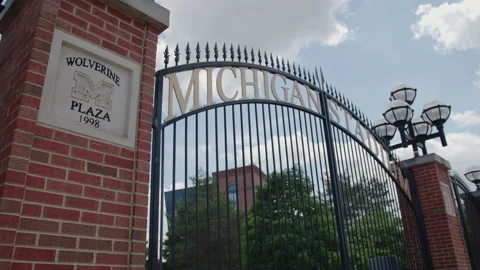 Ann Arbor, MI - May 27, 2022: University of Michigan stadium entrance Stock Footage 200858565