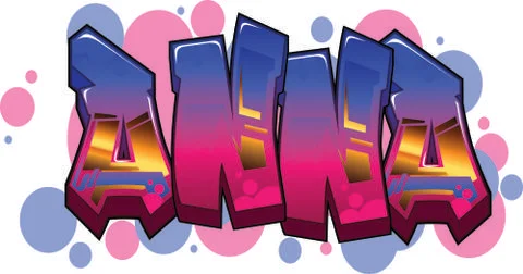 Anna Name Text Graffiti Word Design Stock Illustration