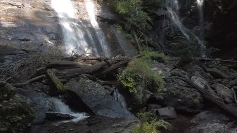 Anna Ruby Falls Georgia. Waterfalls deep in woods Stock Footage 252771080