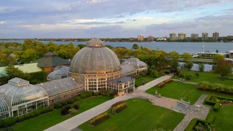 Anna Scripps Whitcomb Conservatory at Bell isle state park near Detroit in .. Stock Footage 299879682