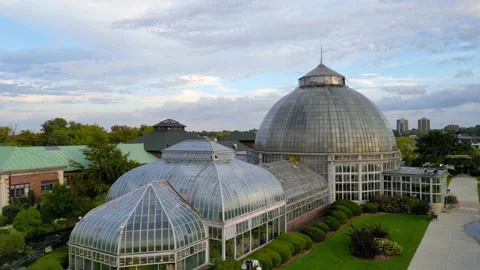 Anna Scripps Whitcomb Conservatory at Bell isle state park, Detroit. Stock Footage 326577266