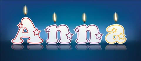 Anna written with burning candles Stock Illustration