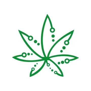 Annabis marijuana hemp leaf flat symbol or logo design leaf logo and symbol vect Stock Illustration