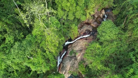 Annamite Range Aerial Waterfall Haven Stock Footage 265953288