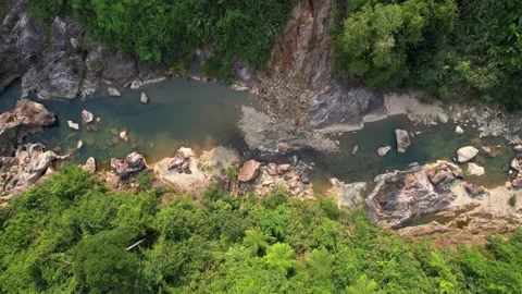 Annamite Range Serenity, Aerial River Journey Stock Footage 265952662