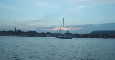 Annapolis Waterfront, Sunset Time-lapse Stock Footage 79190688