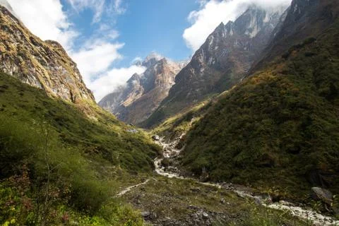 Annapurna mountain range Stock Photos