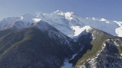 Annapurna MountainRange Pan Shot 1 Stock Footage 42095203
