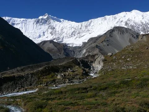 Annapurna range from Tilicho base camp 스톡 사진