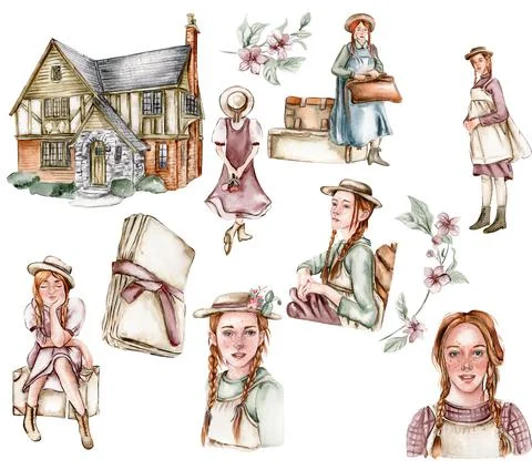 Anne with e from green grades Stock-Illustration