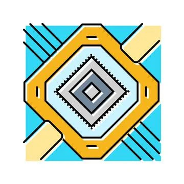 Annealing hardware quantum computer color icon vector illustration Stock Illustration