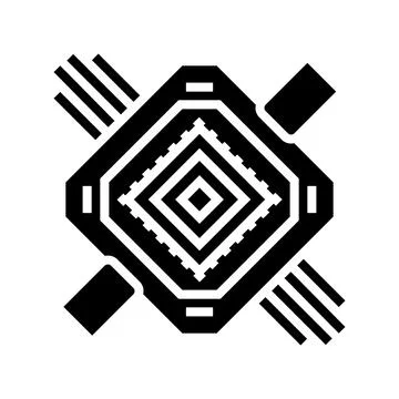 Annealing hardware quantum computer glyph icon vector illustration Illustrazione stock