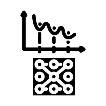 Annealing hardware quantum computer glyph icon vector illustration Stock-Illustration