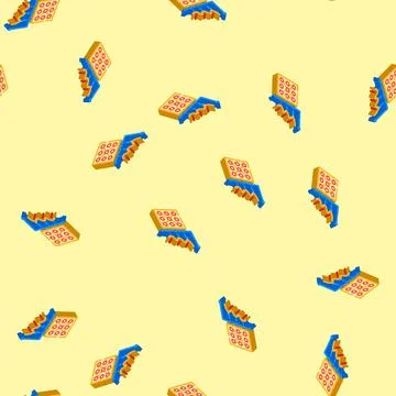 Annealing hardware quantum computer isometric icon seamless pattern Stock Illustration