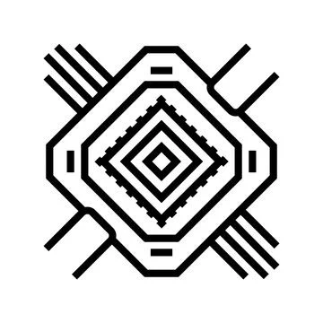 Annealing hardware quantum computer line icon vector illustration Stock Illustration