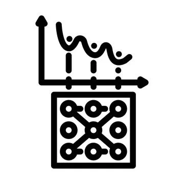 Annealing hardware quantum computer line icon vector illustration Illustrazione stock