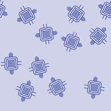 Annealing hardware quantum computer line seamless pattern Stock Illustration