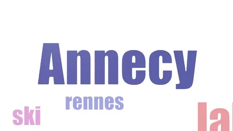 Annecy Word Cloud Animated Isolated Stock Footage 107220179