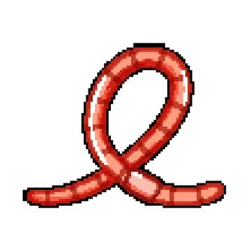 Annelid worm pixel art vector illustration Stockillustratie