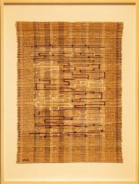 Anni Albers, Code, Ark Pannels for Congregation BNai Israel, 1962, cotton, lu Stock Photos